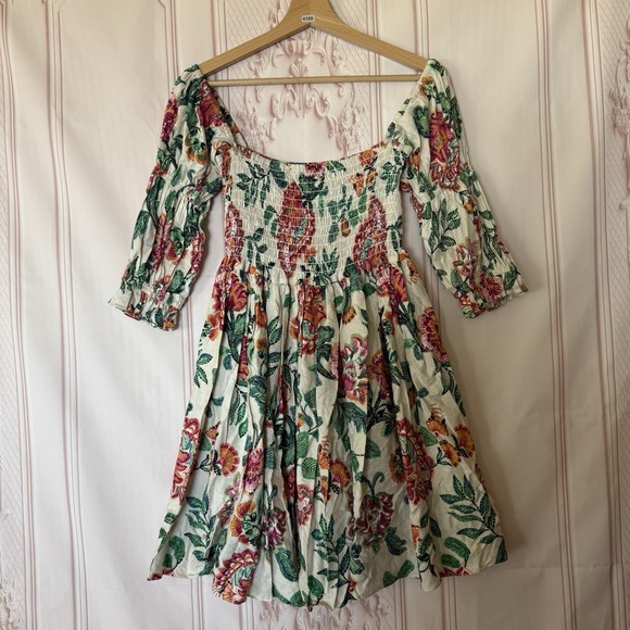 Misa Los Angeles Dresses & Skirts - Misa SOLD Los Angeles Cream Zadie Floral Smocked Mini Dress Sz SOLD
